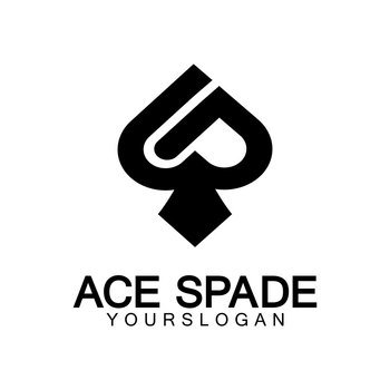 Ace Of Spades Icon Vector Isolated On White Background, Logo