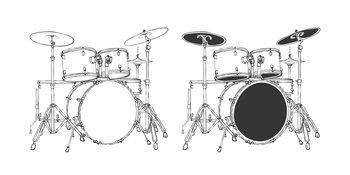Premium Vector  Hand drawn black and white bendir drum of north africa  maghrib vector illustration