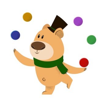 Cute cartoon teddy bear in green sweater hanging on to air balloon string  and flying. Celebration concept. illustration can be used for topics like  holiday, birthday, anniversary Stock Illustration