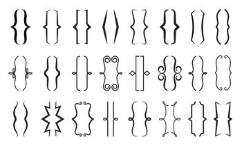 Parenthesis Curly Bracket For Text Brace Icon Line And Frame For