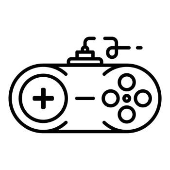 Vector doodle game controller icon illustration with color, drawn on