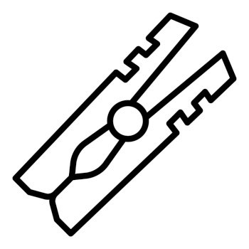 Vector Illustration, Isolated Clothes Pin In Black And White