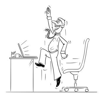 You searched for vector funny comic cartoon drawing of happy office worker  or man or businessman or student or author working or typing on computer..  vector comic cartoon of happy businessman or