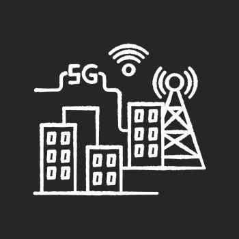 5G smart city RGB color icon. Improved urban infrastructure