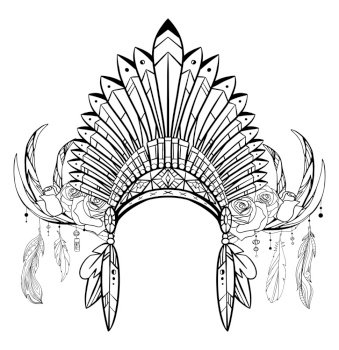 indian feather coloring page