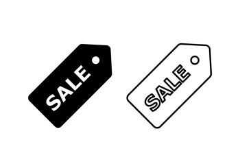 Sale tag icon Isolated vector sign Special promotion offer sale tag Flat outline illustration Sale offer price sign EPS 10