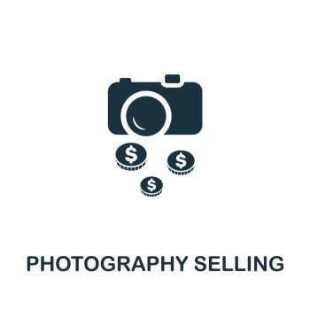 Photography Selling icon vector illustration Creative sign from passive income icons collection Filled flat Photography Selling icon for computer an