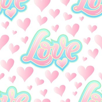 You searched for love calligraphy vector seamless pattern with heart.  colorful modern lettering background for valentine&rsquo