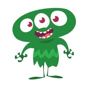 You searched for funny cartoon alien with three eyes. vector illustration.  clipart