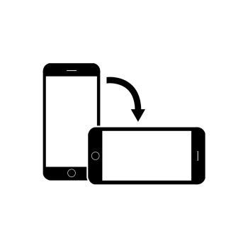Rotate smartphone screen black icon EPS 10