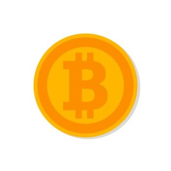 Bitcoin symbol in the form of a coin in flat style Cryptocurrency logo EPS 10
