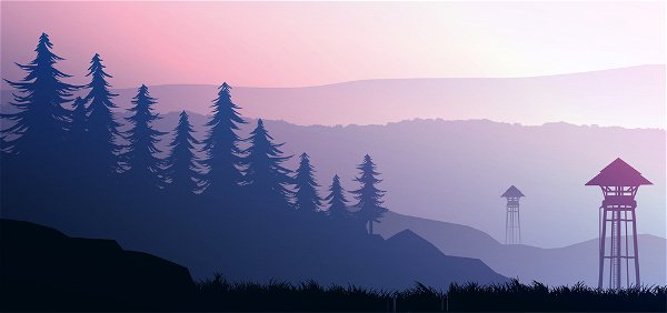 nature forest natural pine forest mountains horizon. landscape wallpaper.  sunrise and sunset. illustration vector style colorful view background. |  Cheap Royalty Free Subscription, Stock Photos, Vector Illustrations & Fonts