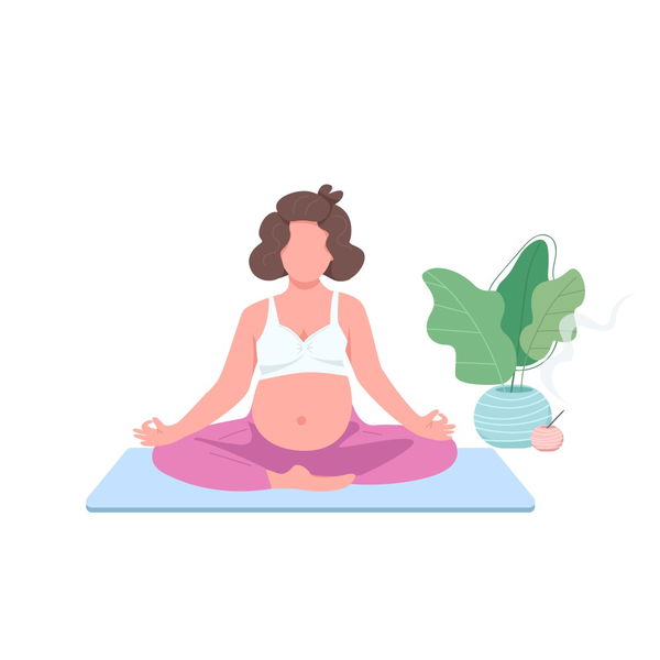 meditating pregnant girl flat color vector faceless character. expectant with belly in lotus pose. prenatal yoga exercise isolated cartoon illustration for web graphic design and animation. meditating pregnant girl flat color vector meditating pregnant girl flat color vector faceless character. expectant with belly in lotus pose. prenatal yoga exercise isolated cartoon illustration for web graphic design and animation. meditating pregnant girl flat color vector