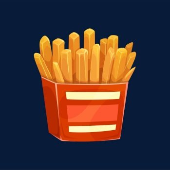 Premium Vector  French fries potatoes in red package box snack fast food  takeaway popular roasted potatoes chips sticks snack in cardboard packing  isolated on white background realistic 3d ector illustration