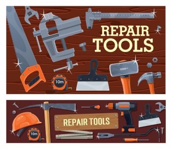 Tool pattern, construction hardware and repair instruments. Vector