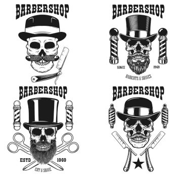 Sale 50% Off  Vintage Barber Shop Skull Scissors Business Card