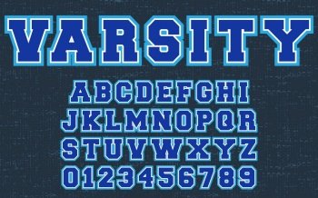 Campus College Alphabet Font Template Stock Vector - Illustration