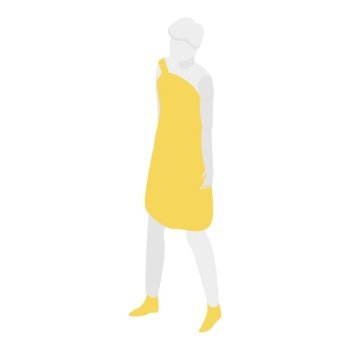 Woman dress on mannequin icon flat isolated Vector Image