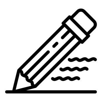 writing tools clipart black and white