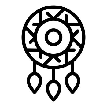 Native dream catcher icon outline vector. Aztec feather 15205213