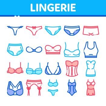 Vetor de Lingerie fashion infographic elements. Female underwear