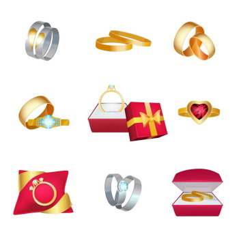 Matching Rings Cartoon Cartoon Wedding Rings Together