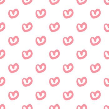 Cute seamless pattern for textile design with red heart for