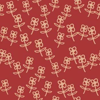 Seamless pattern with cute flowers on pink background. Simple style. Doodle floral  wallpaper. 5609954 Vector Art at Vecteezy