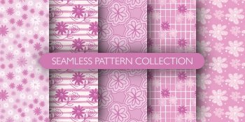 Image Details IST_21848_04653 - Seamless pattern with cute flowers on pink  background. Simple style. Doodle floral wallpaper. Decorative backdrop for  fabric design, textile print, wrapping, cover. Vector illustration.  Seamless pattern with cute