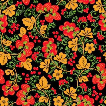 Floral design elements in russian traditional Vector Image