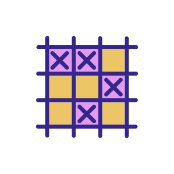Tic tac toe game linear outline icon colour neon Vector Image