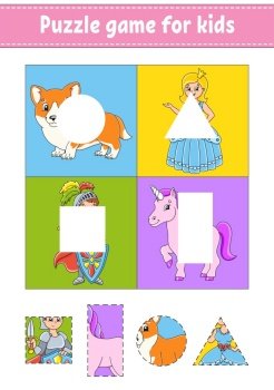 Tangram puzzle for kids set of animals Royalty Free Vector