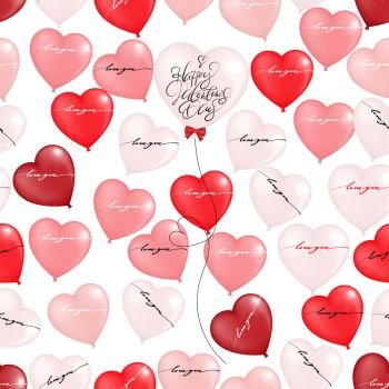 Happy Valentines Day Lettering 14th Of February Greeting Card