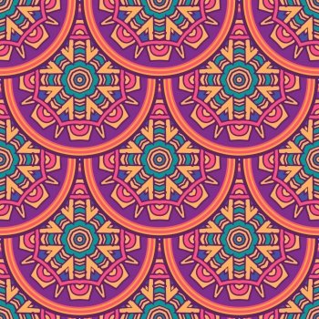 Image Details IST_23654_00003 - Tribal indian ethnic seamless design.  Festive colorful mandala pattern. . Geometric mandala frame border. Tribal  indian ethnic seamless design. Festive colorful mandala pattern