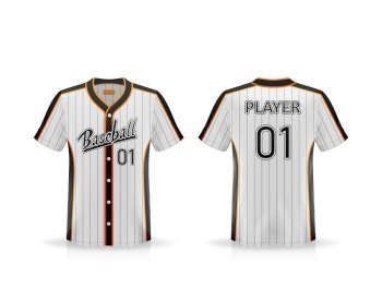 Specification Baseball Jersey T Shirt Mockup Stock Vector (Royalty