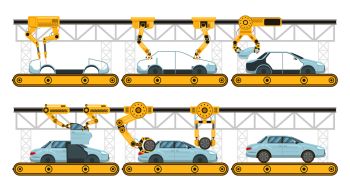 Car Assembly Line Simple Car Assembly Line Illustration