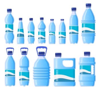 Set plastic containers for storing liquid Vector Image