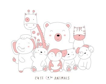 cute baby cartoon animals to draw