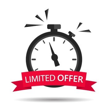 Limited Offer. Banner of Sale with Clock, Fire and Countdown. Hot Limited  of Time Offer of Discount. Icon of Promo Deal Stock Vector - Illustration  of offer, label: 211258778