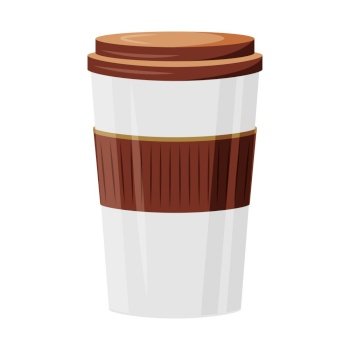 Color image cartoon transparent cup coffee Vector Image