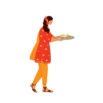 Image Details IST_28503_02688 - Indian women wearing sari flat color vector  faceless characters. Welcome to India, females with traditional meals  isolated cartoon illustration for web graphic design and animation