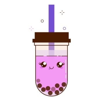 Image Details IST_6996_09548 - Bubble tea cartoon vector illustration in  doodle style. Smiling kawaii cup on blue background. Bubble tea cartoon  vector illustration in doodle style