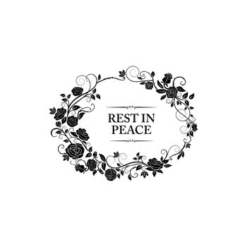 Funeral Card Rip Vector PNG Images, Funeral Frame Or Obituary Floral Wreath  And Rip Card, Frame Drawing, Floral Drawing, Wreath Drawing PNG Image For  Free Download