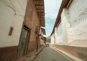 Colonial architecture in ancient city  Peru  South America