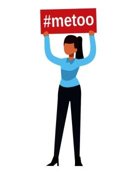 Metoo Woman hands hold boss man sexual harassment sign workplace Female humiliation fear in social groupe marriage vector concept Metoo Woman hand