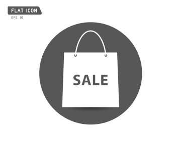 paper shopping bag vector icon illustration  online shop  sale logo eps 10