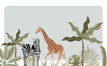 Safari background collection with giraffe zebravector illustration for birthday invitation postcard