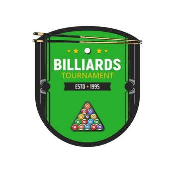Billard balls triangle equipment Royalty Free Vector Image
