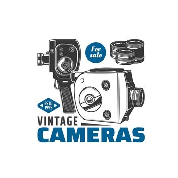 Image Details ING_57556_02290 - Retro camera. Vector emblem. Logo. Vintage  camera and film.