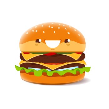 Image Details INH_18984_63883 - Cartoon burger with egg funny